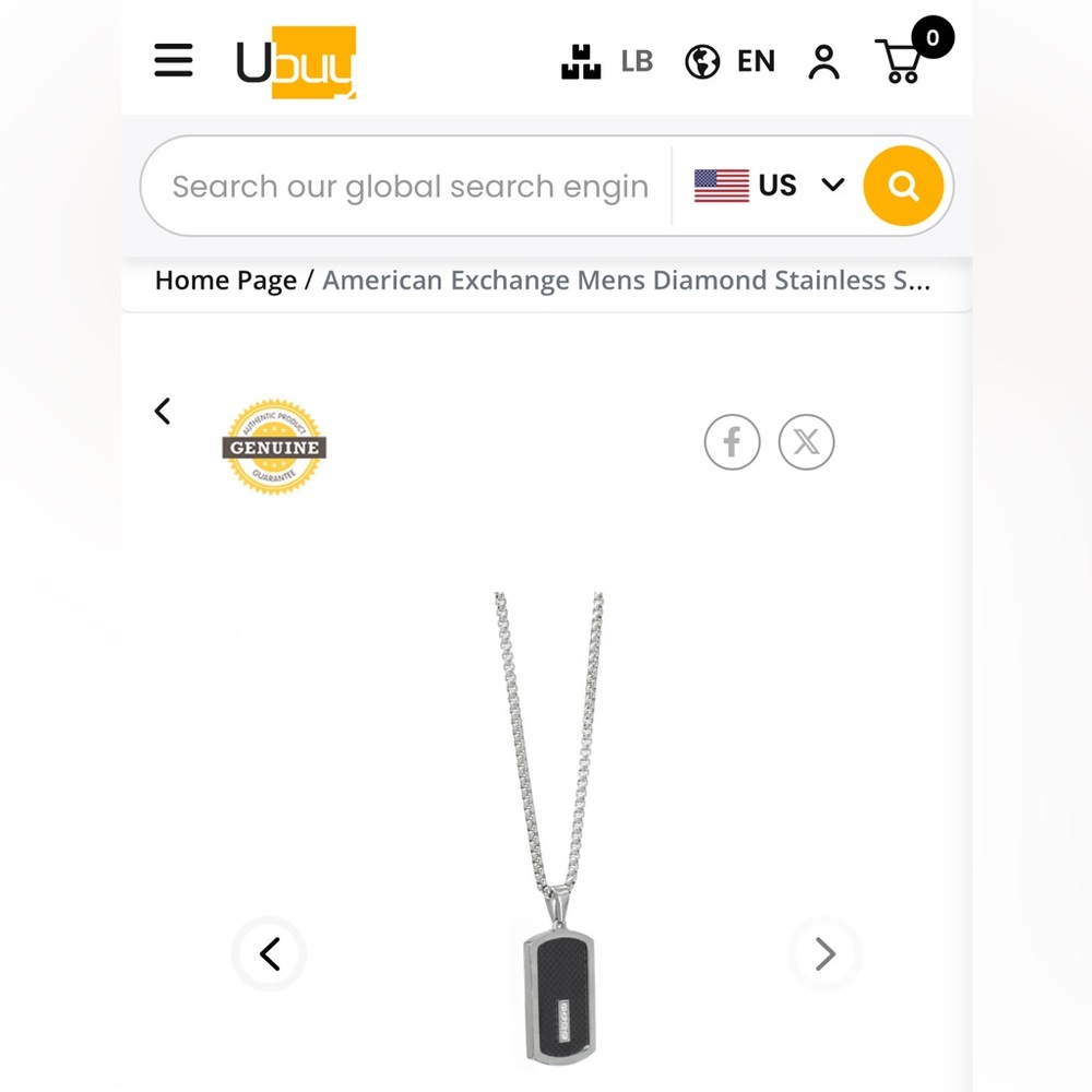 NWT Men’s 1/10ct Diamond + Stainless Steel & Carbon Fiber Dog Tag Necklace - Picture 5 of 9